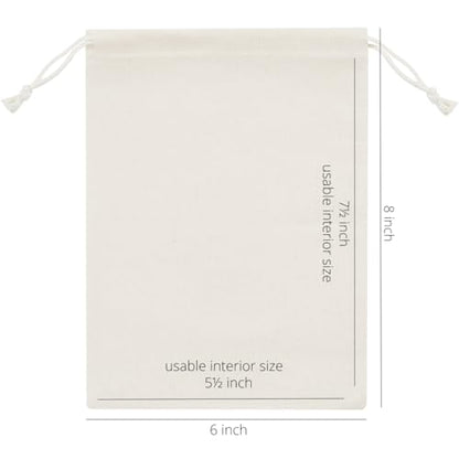 PALTERWEAR 100% Cotton Drawstring Bags 10‑Pack 5x7 Lightweight 70 GSM Muslin Pouch Set | Reusable Gift, Craft, Pantry, Travel Storage | Double Drawstring (Natural Beige, 5 x 7 Inches) - size: 5 x 7 Inches