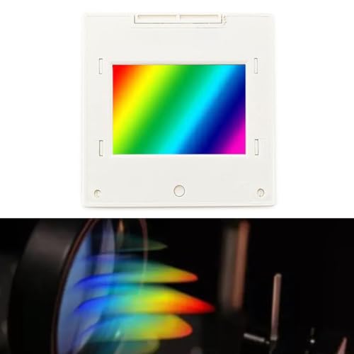 Optical Transmission Diffraction Grating For Physics Teaching, 2Mm Thick Spectrophotometer Sheet With 50X50mm Frame, PET Plastic For Spectrum Demonstration(1200lines/mm) - size: 1200lines/mm
