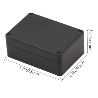 Junction Box, Zulkit Project Box IP65 Waterproof Outdoor Box ABS Plastic Electrical Boxes Electronic Enclosure Black 3.27 x 2.28 x 1.30(Pack of 4) - size: 3.27” x 2.28” x 1.30”(Pack of 4)