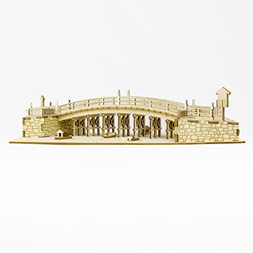 Nihonbashi Wooden Architecture 3D Puzzle - Fun DIY Wood Craft Kits - style: Nihonbashi
