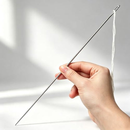 12inch/3Pcs Large Sewing Needle Upholstery Needles for Hand Embroidery Tapestry with Storage Tube Stitching and Crafting - color: 12inch-3Pcs