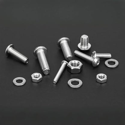 240 Pcs M5 Screws Assortment Kit, M5x6mm/8mm/10mm/12mm/16mm/20mm/25mm/30mm, Metric Hex Button Head Socket Cap Screws Nuts Washers Kit with Wrench, 304 Stainless Steel - size: M5 240 Pcs