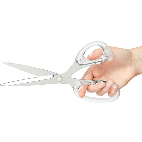 OfficeGoods 9” Stainless Steel Acrylic Scissors, Silver - color: Silver