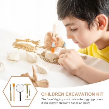 1 Set Dinosaur Dig Tools Kit: Archaeological Excavation Tool Set with Mini Hammer Chisel Brush Scraper Kit (Pack of 2) - size: 12.50X6.20X1.50CM (Pack of 2)