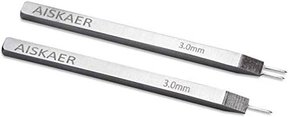 Aiskaer Leather Stitching Punch Set, Diamond Chisel Tools, 3mm White Steel 1/2/4/6 Prong for Leather Craft DIY - size: 3mm