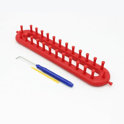 BWWNBY 10 Inch Rectangle Knitting Loom, Long Loom with Crochet Hook