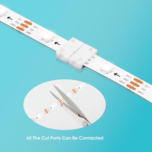 WENHSIN 10Packs 3-Pin RGB LED Light Strip Connectors 8mm Unwired Gapless Solderless Adapter Terminal Extension - size: 8MM-3PIN
