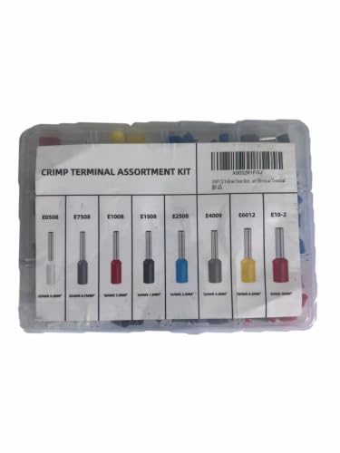 Ferrules Wire Connectors Kit, Tinned Copper Insulated Cord End Terminals,Electrical Crimp Pin Terminals Set AWG 22-8 Crimp Terminal Assortment KIT - style: 200 PCS