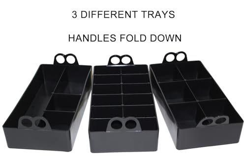 MTM ACO Ammo Can Organizer Trays, for 50 Caliber Size Metal or Plastic Ammo Cans, 3 Pack, Mobile Small Parts Organizer for Firearms, Screws, Nails, Bolts, Hardware, USA Made, Black - size: 1 Pack