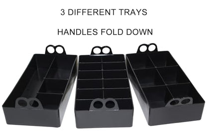 MTM ACO Ammo Can Organizer Trays, for 50 Caliber Size Metal or Plastic Ammo Cans, 3 Pack, Mobile Small Parts Organizer for Firearms, Screws, Nails, Bolts, Hardware, USA Made, Black - size: 1 Pack