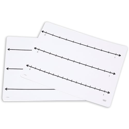 Didax Write-On/Wipe-Off Fraction Number Line Mats - Interactive Dry Erase Teaching Tool for Exploring Fraction Concepts, Set of 10 - size: Standard