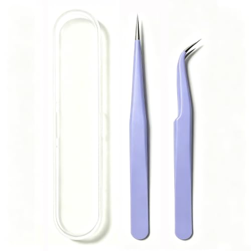 2-Pcs Sticker Tweezers, Cute Craft Precision Tweezer, Purple