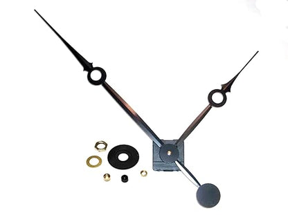 Clock Parts High Torque Clock Movement (Silent Sweep) Extended Shaft with 9/16" Threaded Shaft and 14 in. Long Balanced Black Fancy Sword Hands (No7), Clock Movements, Large Wall Clock, Non Ticking,