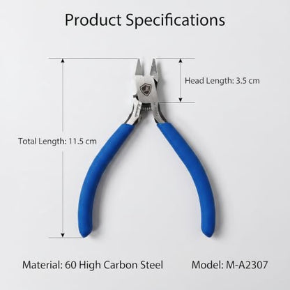Model Nippers for Beginners, 4.5" Single Blade Flush Cutter for Gunpla Gundam, Ultra-Thin Single-Edge CR-V Steel Sprue Cutter, Non-Slip Grip Hobby Clippers for Plastic Model Kits