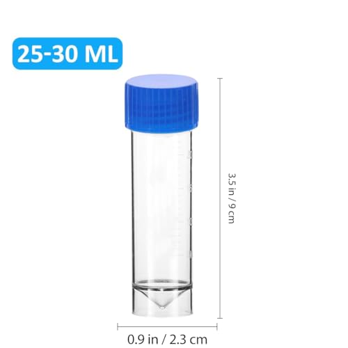 10 Pcs 25-30ML Urine Specimen Cups with Lids, Urine Sample Cups Collection Cup for Collection and Testing (Blue Lids)
