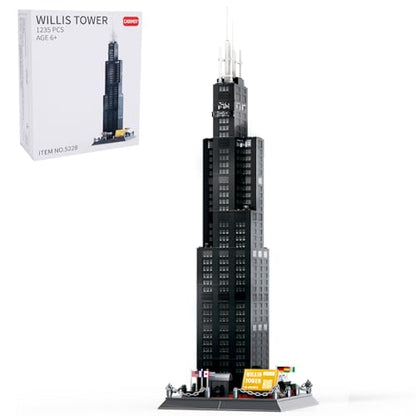 CAXIMSY Willis Tower Chicago Architecture Model Building Blocks Sets The Office Landmarks Skyline Set Toys Collection for Kids Adults 1241Pcs - color: Wlsds Architecture