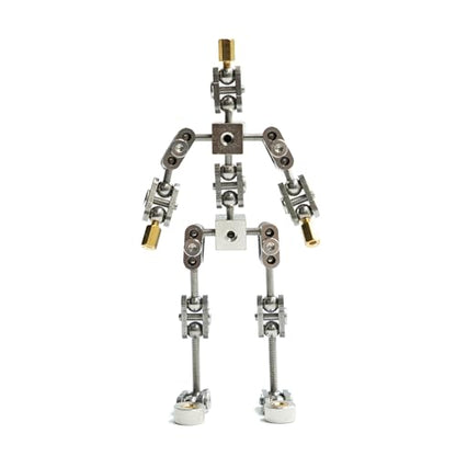 Studio Stop Motion Armature Kit - Feet Tie Down DIY Metal Puppet Figure Skeletons Easy Assembly for Animation Character Design & Creative Fun, Perfect for Stop Motion Animation (Silver, 4.5in) - size: 4.5in