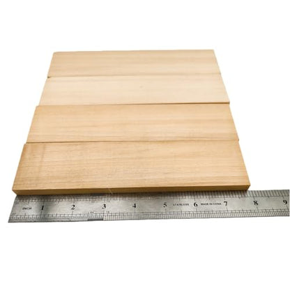4PCS Unfinished Basswood Blocks for Crafts, Wood Craft Panels for Art, Engraving, Painting, DIY Projects, Chip Carving, Fretwork (7.87 x 1.96 x 0.39 in) - size: 7.87 x 1.96 x 0.39 in