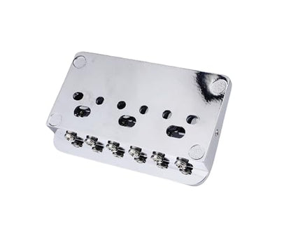 Guyker Adjustable Guitar Bridge, 10.5mm String Space Copper Fixed Saddles Bridge with Zinc Block Replacement Part for 6 String Electric Guitar (GG2006, Chrome) - color: Chrome
