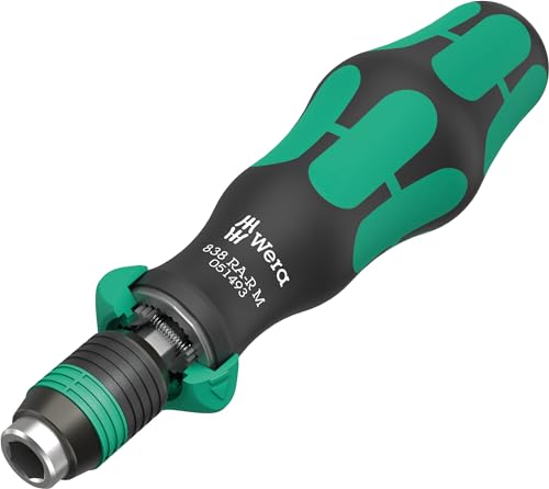 Wera 05051493001 838 RA-R M BITHOLDING SCREWDRIVER WITH RATCHET FUNCTIONALITY, 1/4", 1/4" X 123.5 MM