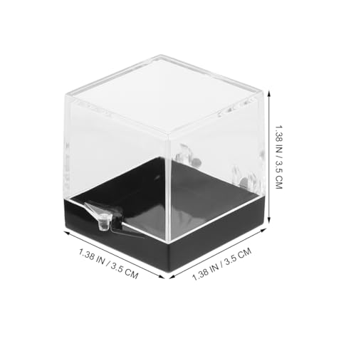 TEHAUX 6 Pack Clear Mineral Specimen Display Case 1.37 in Transparent Cube Box for Rock Samples Small Specimen Container with Base for Collectibles Storage and Display