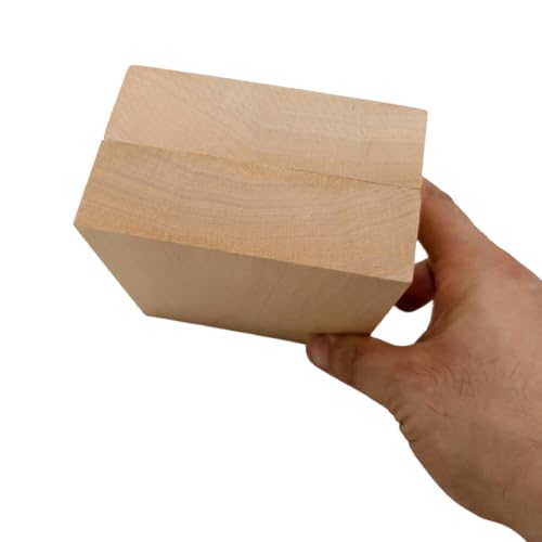 2PCS Unfinished Basswood Blocks for Crafts, Wood Craft Panels for Art, Engraving, Painting, DIY Projects, Chip Carving, Fretwork (3.93 x 3.93 x 1.18 in) - size: 3.93 x 3.93 x 1.18 in