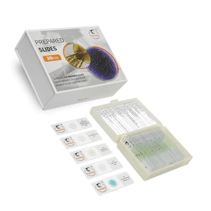 30 Prepared Microscope Slides with Specimens for Kids Students - Plants, for Biological Science Lab, Children's Science Education, Homeschooling Use - style: 30PCS Plants