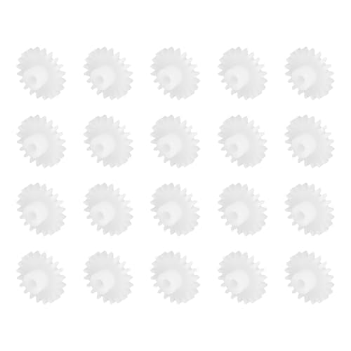 MECCANIXITY 20 Pcs Plastic Gears 20 Teeth Plastic Motor Gear Model 202A Reduction Gear for RC Car Model DIY Robot (White, Module 0.5) - style: 20 Teeth