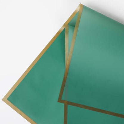 FUHITIM 20 Sheets Flower Waterproof Wrapping Paper (Emerald) - color: Emerald Green