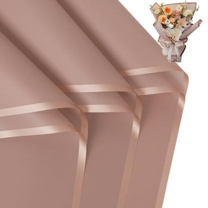 FUHITIM 20 Sheets Flower Wrapping Paper - Waterproof Floral Bouquet Wrapping Paper, Florist Supplies Packaging Paper for Wedding Birthday Gift DIY (Dark Pink) - color: Dark Pink