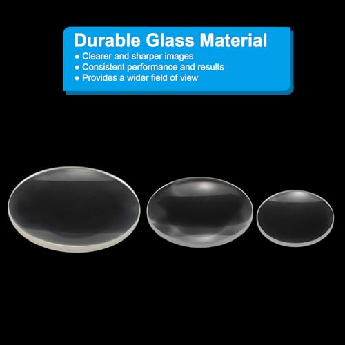 PATIKIL 3pcs Concave Lens 3 Sizes Focal Length Round Glass Magnifying Lens