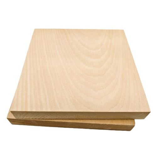 2PCS Unfinished Basswood Blocks for Crafts, Wood Craft Panels for Art, Engraving, Painting, DIY Projects, Chip Carving, Fretwork (5.9 x 5.9 x 0.78 in) - size: 5.9 x 5.9 x 0.78 in