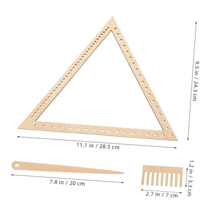 DIYEAH Weaving Loom Crafting Triangle Set Portable Loom Board Tool with Shuttle and Comb for Yarn Tapestry Bracelet and Handcraft Weaving Projects