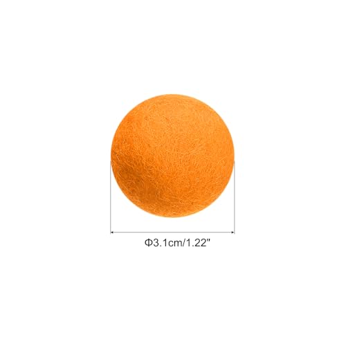 PATIKIL Wool Felt Balls Beads Wool Felting Pom 3.1cm 31mm Dark Orange for Home Crafts Handcrafts Project DIY Pack of 10 - color: Dark Orange