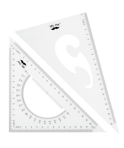 Mr. Pen- Triangle Ruler, 2 Pack, 22&15cm, 30/60 & 45/90 - size: Triangle Ruler 22&15 cm
