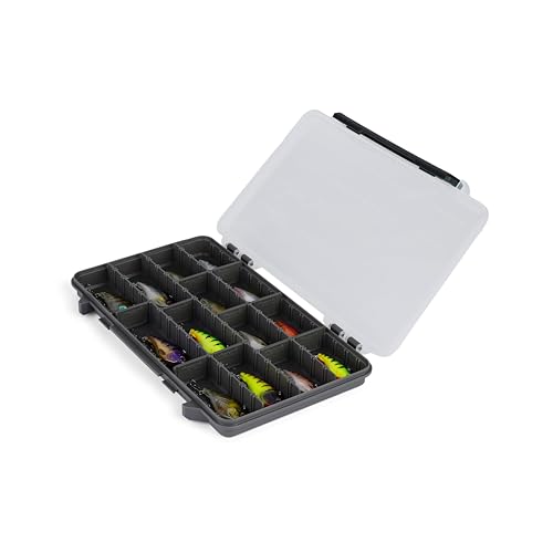 Plano StowAway 3700 Thin Stow Tackle Box, with Corrosion-Preventive Rustricor, Single Latch Design, Transparent DuraView Lid, Stackable Storage for Fishing Bait, Lures and Gear - size: 3700 Thin, style: New Model