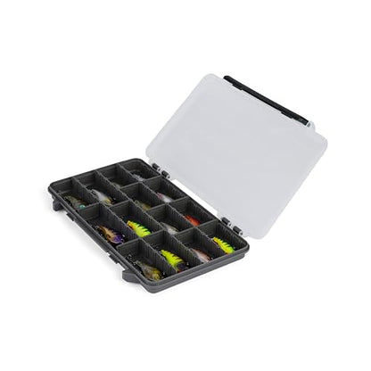 Plano StowAway 3700 Thin Stow Tackle Box, with Corrosion-Preventive Rustricor, Single Latch Design, Transparent DuraView Lid, Stackable Storage for Fishing Bait, Lures and Gear - size: 3700 Thin, style: New Model