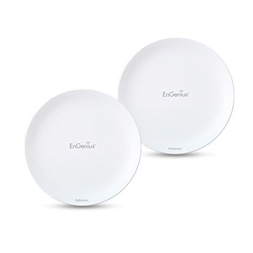 EnGenius Technologies Wi-Fi 5 Outdoor AC867 5GHz Wireless Access Point/Client Bridge, Long Range, PTP/PTMP, Additional 802.3at PoE Port, IP55, 26dBm with 19dBi Directional Antennas (N-EnStationAC Kit) - size: 2-PACK KIT, style: 2 Pack with PoE Out