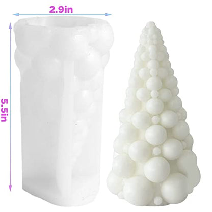 Large Bubble Christmas Tree Shape Candle Molds, Abstract Twirl Tree Soap Mould for Casting Epoxy Scented Candle Making and Baking Making Soap Wax Cake Mousse Clay(5.5") - color: Bubble Christmas Tree 5.5"