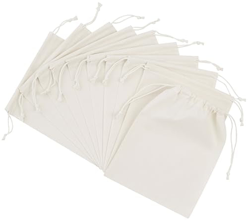 PALTERWEAR 100% Cotton Drawstring Bags 10‑Pack 7x9 Lightweight 70 GSM Muslin Pouch Set | Reusable Gift, Craft, Pantry, Travel Storage | Double Drawstring (Natural Beige, 7 x 9 Inches) - size: 7 x 9 Inches