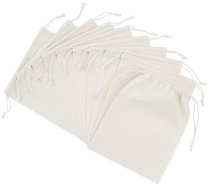 PALTERWEAR 100% Cotton Drawstring Bags 10‑Pack 7x9 Lightweight 70 GSM Muslin Pouch Set | Reusable Gift, Craft, Pantry, Travel Storage | Double Drawstring (Natural Beige, 7 x 9 Inches) - size: 7 x 9 Inches