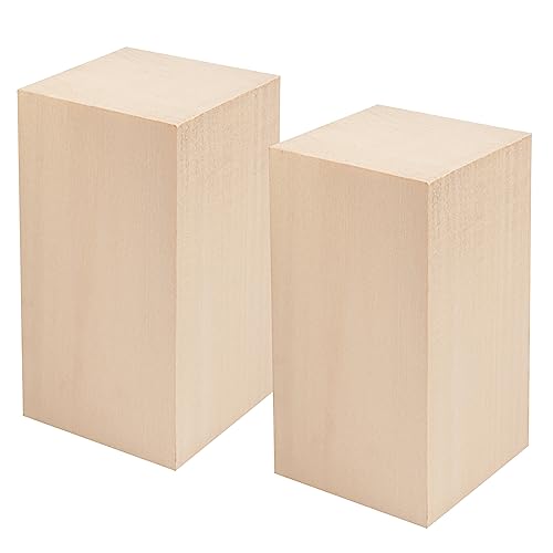 2 Pack Basswood Carving Blocks, 6x3x3 Inches Basswood Blocks for Beginner to Advanced Carvers, Ideal for DIY Projects and Gifts, Soft and Smooth, Easy Whittling and Carving,by GNIEMCKIN. - size: 2 Pack 6x3x3 Inches