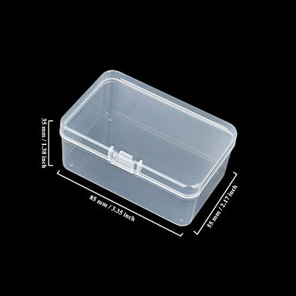 20 Pack Rectangular Mini Clear Plastic Storage Containers - size: 3.35 x 2.17 x 1.38 inch