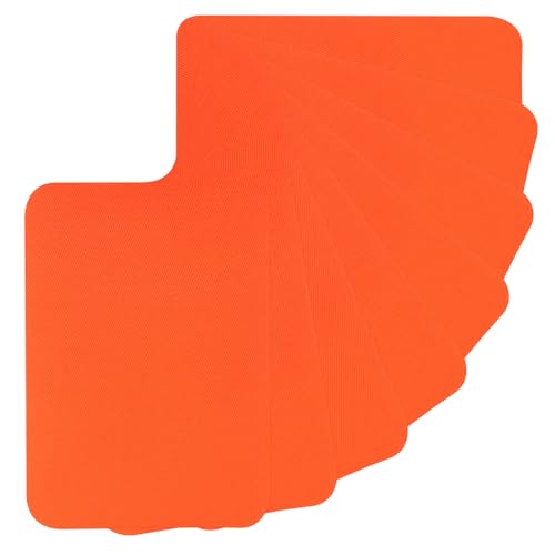 PATIKIL Fabric Iron-on Patches 8Pcs 5x4Inch Repair Patches Kit Orange-red - color: Orange-red