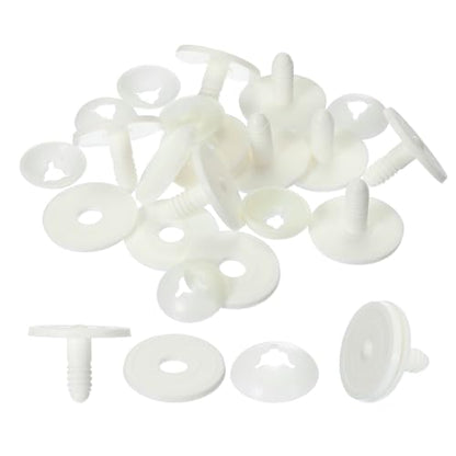 PATIKIL 45mm Doll Joints, 10 Set Plastic Removable Animal Joints Connector Engage Bolt for Bear Soft Limbs Making Head Joints DIY Crafts Accessories, White - size: 45mm