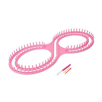WAYION 55" Afphgan Serenity Loom Knitting Board Weave Loom Kit with Step by Step Instructions Great for The Experienced Loom Knitter(Blue/Pink) (Pink) - color: Pink