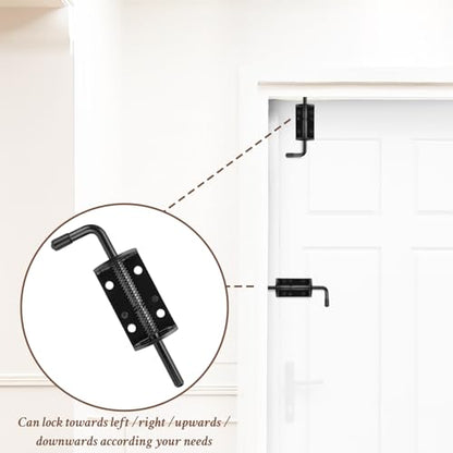 Shed Door T-Handle Lock Latch Kit with 4 Keys, Shed Barn Coop Storage Door T-Lock Set, Adjustable 4-3/4" Stem, with Spring Loaded Gate Pin Bolt Latch - 1 Lock+2 Latch - style: Lock 4-3/4" + Latch 6in