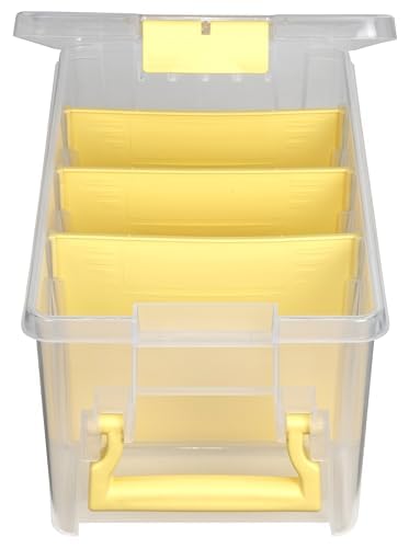 ArtBin Semi Satchel Craft Organizer with 3 Dividers, Yellow Accents - color: Yellow