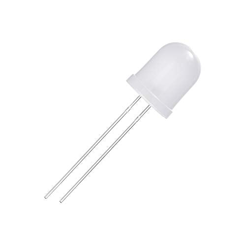 CHANZON 50 pcs 10mm Red Diffused LED Diode Lights (DC 2V 20mA) - color: B) White-red (50pcs)