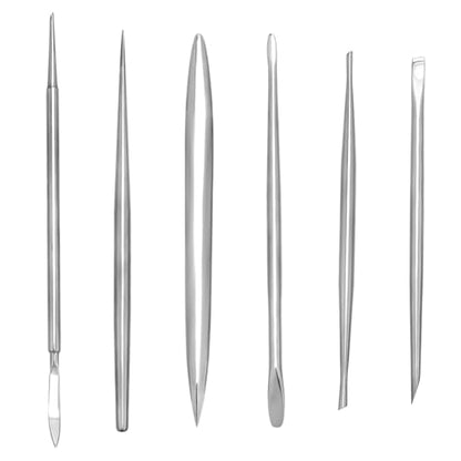 FINGERINSPIRE 6PCS Clay Sculpting Tools Stainless Steel Polymer Clay Sculpting Detail Tool Kit Double-Ended Wax Carving Tools Set for Artists DIY Craft Miniature Modeling
